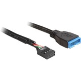 DeLOCK 83776 USB-kabel 0,45 m Sort, Adapter Sort, 0,45 m, Sort
