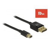 DeLOCK 84927 DisplayPort kabel 1 m Mini DisplayPort Sort Sort, 1 m, Mini DisplayPort, DisplayPort, Hanstik, Hanstik, 7680 x 4320 pixel