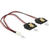 DeLOCK 85249 intern strømkabel 0,2 m, Y-kabel Sort/Rød, 0,2 m, Molex (2-pin), 2 x SATA 15 stikben, Hunstik, Lige, Lige