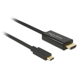 DeLOCK 85260 videokabel adapter 3 m USB Type-C HDMI Sort Sort, 3 m, USB Type-C, HDMI, Hanstik, Hanstik, Guld