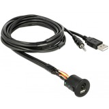 DeLOCK 85718 USB-kabel 1,5 m USB A Sort, Forlængerledning Sort, 1,5 m, USB A, USB A, Sort