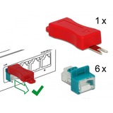 DeLOCK 86425 portblokering Nøgle til portblokering RJ-45 Rød 6 stk, Mount Turkis, Nøgle til portblokering, RJ-45, Rød, 6 stk, Polybag, 23 mm