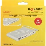 DeLOCK 87298 interface hub USB 3.2 Gen 1 (3.1 Gen 1) Type-C 1000 Mbit/s Sølv, Docking station Sølv, USB 3.2 Gen 1 (3.1 Gen 1) Type-C, 3.5mm, HDMI, Mini DisplayPort, RJ-45, USB 3.2 Gen 1 (3.1 Gen 1) Type-A, VGA, MMC, MicroSD (TransFlash), SD, SDHC, SDXC, 1000 Mbit/s, 2560 x 1440 pixel, Sølv