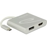 DeLOCK 87716 videokabel adapter 0,1 m USB Type-C HDMI + DisplayPort Sølv Sølv, 0,1 m, USB Type-C, HDMI + DisplayPort, Hanstik, 2560 x 1440 pixel, 2160p