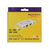 DeLOCK 87731 interface hub USB 3.2 Gen 1 (3.1 Gen 1) Type-C Grå, Hvid, Adapter Hvid, USB 3.2 Gen 1 (3.1 Gen 1) Type-C, HDMI, RJ-45, USB 3.2 Gen 1 (3.1 Gen 1) Type-A, USB 3.2 Gen 1 (3.1 Gen 1) Type-C, VGA, 3840 x 2160 pixel, Grå, Hvid, 0,14 m, Hurtigt ethernet, Gigabit Ethernet