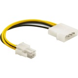 DeLOCK Cable P4 male > Molex 4pin male Flerfarvet 0,13 m, Kabel 0,13 m