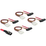 Cable mini SAS 36pin to 4x SAS 29pin SCSI-kabel Rød 0,5 m, Adapter