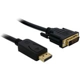 DeLOCK Displayport > DVI 24+1 St/St 2m DVI-D, Adapter Sort, 2 m, Displayport, DVI-D, Hanstik/Hanstik