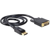 DeLOCK Displayport > DVI 24+1 m/m 1m DVI-D, Adapter Sort, 1 m, Displayport, DVI-D, Hanstik/Hanstik