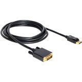 DeLOCK Displayport > DVI 24+1 m/m 3m DVI-D Sort, Kabel Sort, 3 m, Displayport, DVI-D, Sort, Hanstik/Hanstik