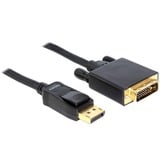 DeLOCK Displayport > DVI 24+1 m/m 3m DVI-D Sort, Kabel Sort, 3 m, Displayport, DVI-D, Sort, Hanstik/Hanstik