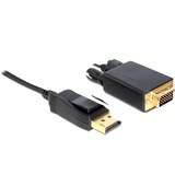 DeLOCK Displayport > DVI 24+1 m/m 5m DVI-D, Adapter Sort, 5 m, Displayport, DVI-D, Hanstik/Hanstik