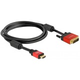 DeLOCK HDMI - DVI Cable 1.8m male / male 1,8 m DVI-D, Adapter Sort, 1,8 m, HDMI, DVI-D, 5,1 Gbit/sek., Hanstik/Hanstik