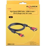 DeLOCK HDMI - DVI Cable 1.8m male / male 1,8 m DVI-D, Adapter Sort, 1,8 m, HDMI, DVI-D, 5,1 Gbit/sek., Hanstik/Hanstik