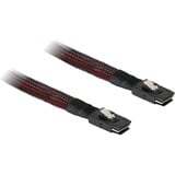 DeLOCK M/M SAS Cable 0,1 m Sort, Rød, Kabel Rød/Sort, 0,1 m, SFF 8087, SFF 8087, Hanstik/Hanstik, Sort, Rød