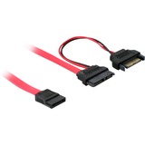 DeLOCK SATA cable, 0.5m SATA-kabel 0,5 m Rød, Adapter Rød, 0.5m, 0,5 m, Hanstik/Hunstik, Rød