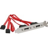 DeLOCK Slotbracket 2x internal SATA > 2x eSATA external SATA-kabel 2 x SATA 7-pin, Slot beslag eSATA, 2 x SATA 7-pin, Detail