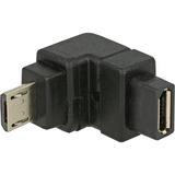 DeLOCK USB2.0Micro-B/USB2.0Micro-B Sort, Adapter Sort, USB 2.0 Micro-B, USB 2.0 Micro-B, Sort