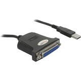DeLOCK USB 1.1 parallel adapter parallelkabel 0,8 m Sort, USB 1.1, DB25, 0,8 m