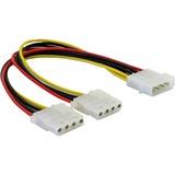 DeLOCK Y-Cable Power > 2x 4pin Molex 0,11 m, Kabel 0,11 m, Molex (4-pin), Molex (4-pin)