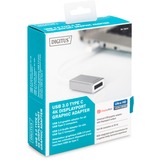 Digitus DA-70844 USB grafisk adapter 3840 x 2160 pixel Hvid Hvid/Sølv, 3840 x 2160 pixel