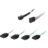 HighPoint Adapterkabel 1x mSAS SFF-8643 > 4x SATA Sort