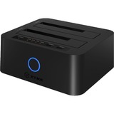 ICY BOX IB-123CL-U3 drev dockingstation Sort, Docking station Sort, HDD, SSD, SATA, Serial ATA II, Serial ATA III, 2.5,3.5", 5 Gbit/sek., Sort, Aluminium