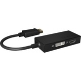 ICY BOX IB-AC1031 DisplayPort DVI-D + VGA (D-Sub) + HDMI Sort, Adapter Sort, DisplayPort, DVI-D + VGA (D-Sub) + HDMI, Hanstik, Hunstik, Lige, 3840 x 2160 pixel