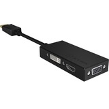 ICY BOX IB-AC1031 DisplayPort DVI-D + VGA (D-Sub) + HDMI Sort, Adapter Sort, DisplayPort, DVI-D + VGA (D-Sub) + HDMI, Hanstik, Hunstik, Lige, 3840 x 2160 pixel