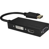 ICY BOX IB-AC1031 DisplayPort DVI-D + VGA (D-Sub) + HDMI Sort, Adapter Sort, DisplayPort, DVI-D + VGA (D-Sub) + HDMI, Hanstik, Hunstik, Lige, 3840 x 2160 pixel