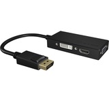 ICY BOX IB-AC1031 DisplayPort DVI-D + VGA (D-Sub) + HDMI Sort, Adapter Sort, DisplayPort, DVI-D + VGA (D-Sub) + HDMI, Hanstik, Hunstik, Lige, 3840 x 2160 pixel