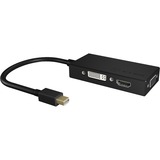 ICY BOX IB-AC1032 Mini DisplayPort DVI-D + VGA (D-Sub) + HDMI Sort, Adapter Sort, Mini DisplayPort, DVI-D + VGA (D-Sub) + HDMI, Hanstik, Hunstik, 3840 x 2160 pixel, 1920 x 1080 (HD 1080), 2048 x 1152, 3840 x 2160