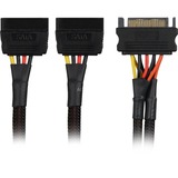 Sharkoon 15Pin SATA > 2x 15Pin SATA, Y-kabel Sort