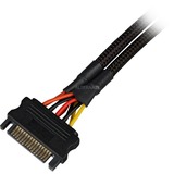 Sharkoon 15Pin SATA > 2x 15Pin SATA, Y-kabel Sort