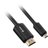 Sharkoon 1.5m, HDMI/Micro HDMI HDMI-kabel 1,5 m HDMI Type A (Standard) HDMI Type D (Micro) Sort Sort, HDMI/Micro HDMI, 1,5 m, HDMI Type A (Standard), HDMI Type D (Micro), 4096 x 2160 pixel, 3D, Sort