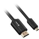 Sharkoon 1m, HDMI/Micro HDMI HDMI-kabel HDMI Type A (Standard) HDMI Type D (Micro) Sort Sort, HDMI/Micro HDMI, 1 m, HDMI Type A (Standard), HDMI Type D (Micro), 4096 x 2160 pixel, 3D, Sort