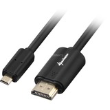 Sharkoon 1m, HDMI/Micro HDMI HDMI-kabel HDMI Type A (Standard) HDMI Type D (Micro) Sort Sort, HDMI/Micro HDMI, 1 m, HDMI Type A (Standard), HDMI Type D (Micro), 4096 x 2160 pixel, 3D, Sort