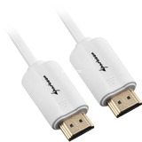 Sharkoon 2m, 2xHDMI HDMI-kabel HDMI Type A (Standard) Hvid Hvid, 2xHDMI, 2 m, HDMI Type A (Standard), HDMI Type A (Standard), 4096 x 2160 pixel, 3D, Hvid