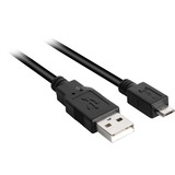 Sharkoon 3m, USB2.0-A/USB2.0 Micro-B USB-kabel USB A Micro-USB B Sort Sort, USB2.0-A/USB2.0 Micro-B, 3 m, USB A, Micro-USB B, USB 2.0, Hanstik/Hanstik, Sort