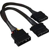 Sharkoon 4Pin 5,25" > 2x 4Pin 5,25", Y-kabel Sort
