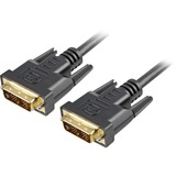 Sharkoon DVI-D/DVI-D (18+1), 1m DVI kabel Sort Sort, 1m, 1 m, DVI-D, DVI-D, Hanstik, Hanstik, Sort