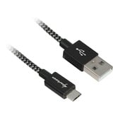 Sharkoon USB 2.0 kabel, USB-A stik > Micro-USB stik Sort/grå