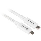 Sharkoon USB 3.2 Gen 2 kabel, USB-C stik > USB-C stik Hvid