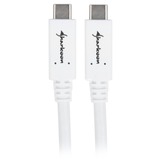 Sharkoon USB 3.2 Gen 2 kabel, USB-C stik > USB-C stik Hvid