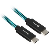 Sharkoon USB 3.2 Gen 2 kabel, USB-C stik > USB-C stik Sort/Lyseblå