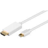 goobay 2m Mini DisplayPort - HDMI Cable Hvid, Adapter Hvid, 2 m, Mini DisplayPort, HDMI, Guld, Hvid, Hanstik/Hanstik