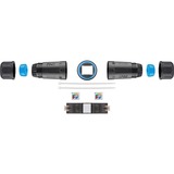 goobay 44416 netværks-splitter Sort, Kobling Sort, Cat6a, Sort, IP68, -20 - 85 °C, 28 mm, 122 mm