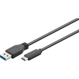 goobay 73141 USB-kabel 3 m USB 3.2 Gen 1 (3.1 Gen 1) USB A USB C Sort Sort, 3 m, USB A, USB C, USB 3.2 Gen 1 (3.1 Gen 1), 5000 Mbit/s, Sort