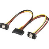 goobay 95115 intern strømkabel 0,2 m, Y-kabel 0,2 m, SATA 15-stik, SATA 15-stik, Hanstik, Hunstik, 90°