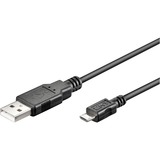 goobay USB micro-B 180, 1.8m USB-kabel 1,8 m Micro-USB B USB A Sort Sort, 1.8m, 1,8 m, Micro-USB B, USB A, Hanstik/Hanstik, Sort